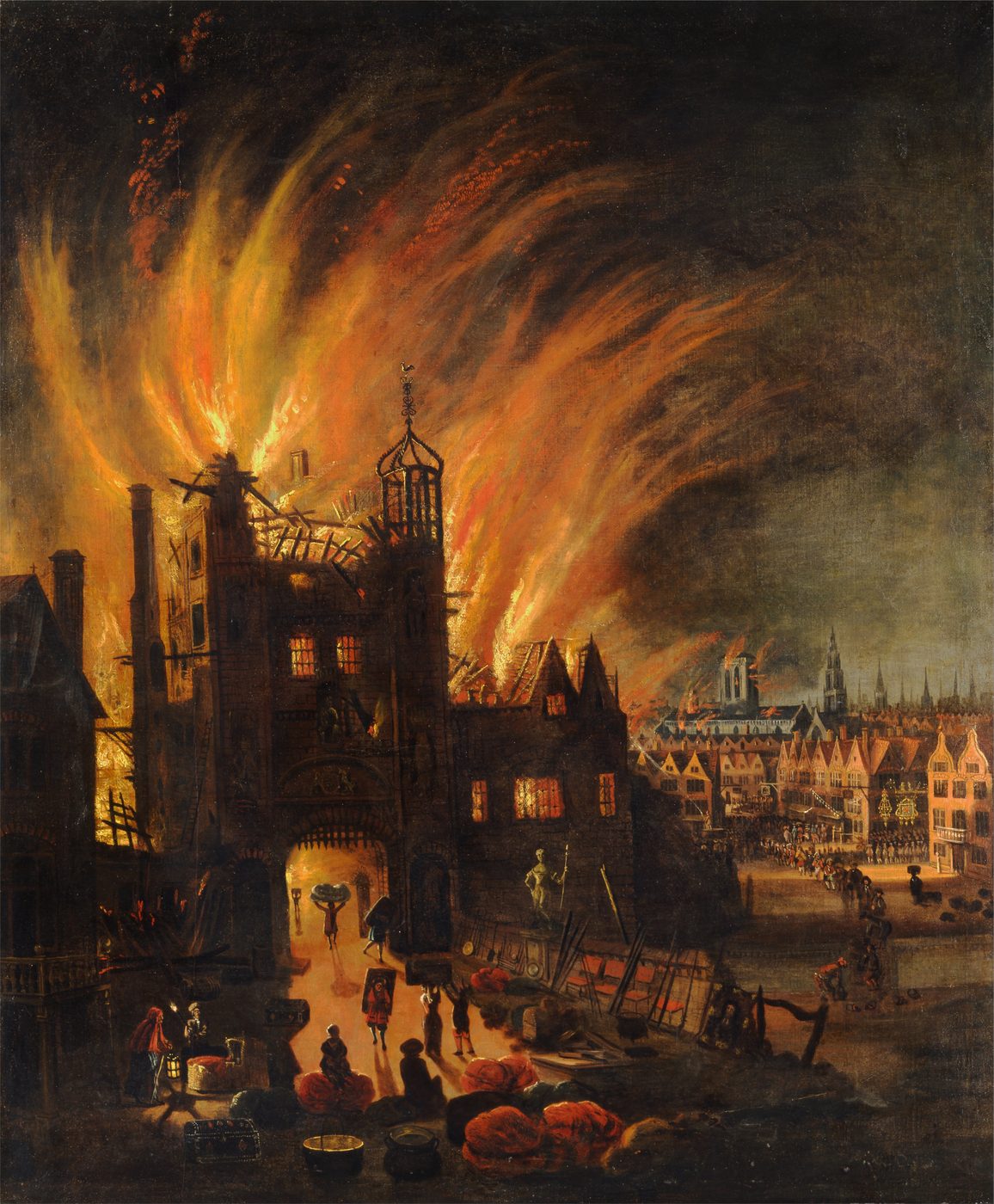 Painting of the Great Fire of London, 1666